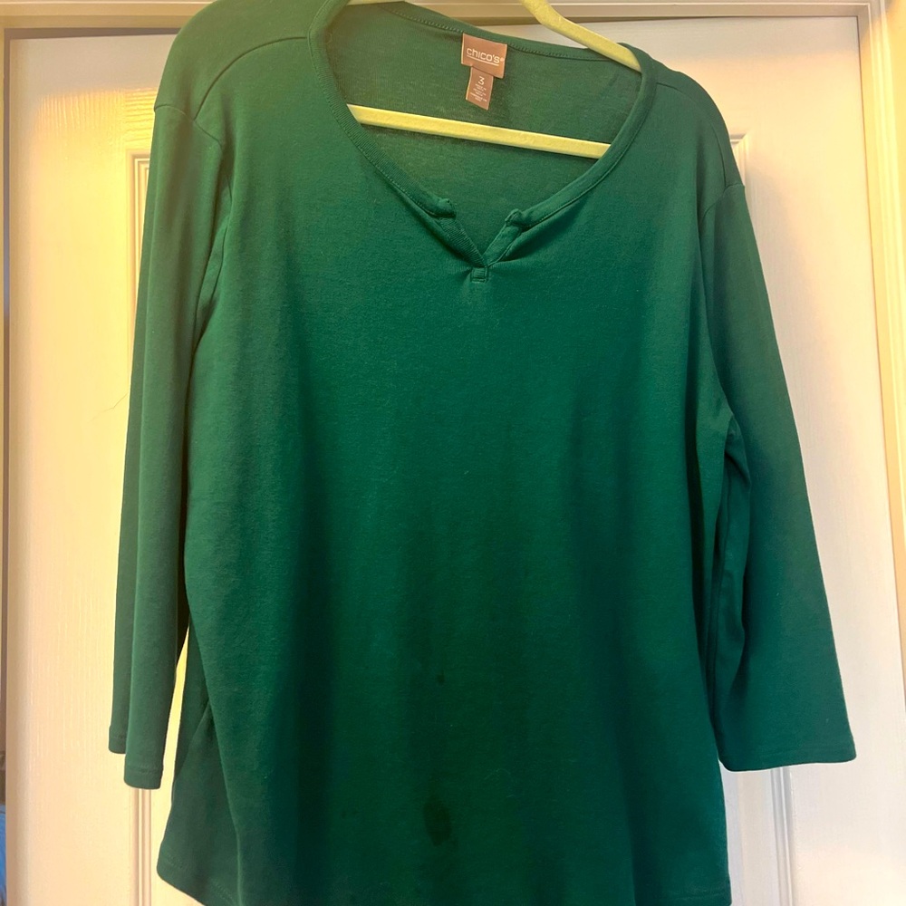 Ladies evergreen Chicos long sleeve 100 percent cotton Shirt